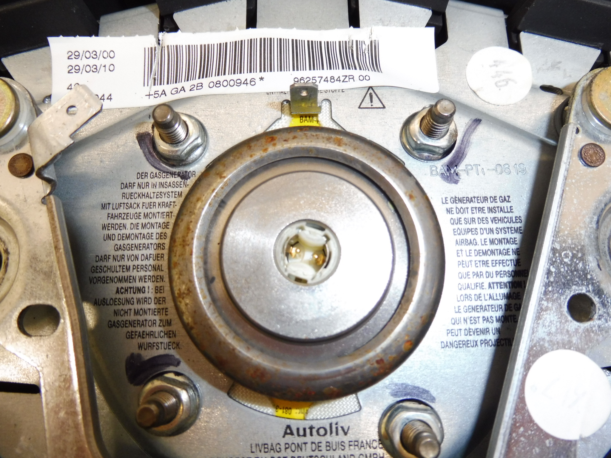 Airbag fører - rat Peugeot 206 96257484ZR