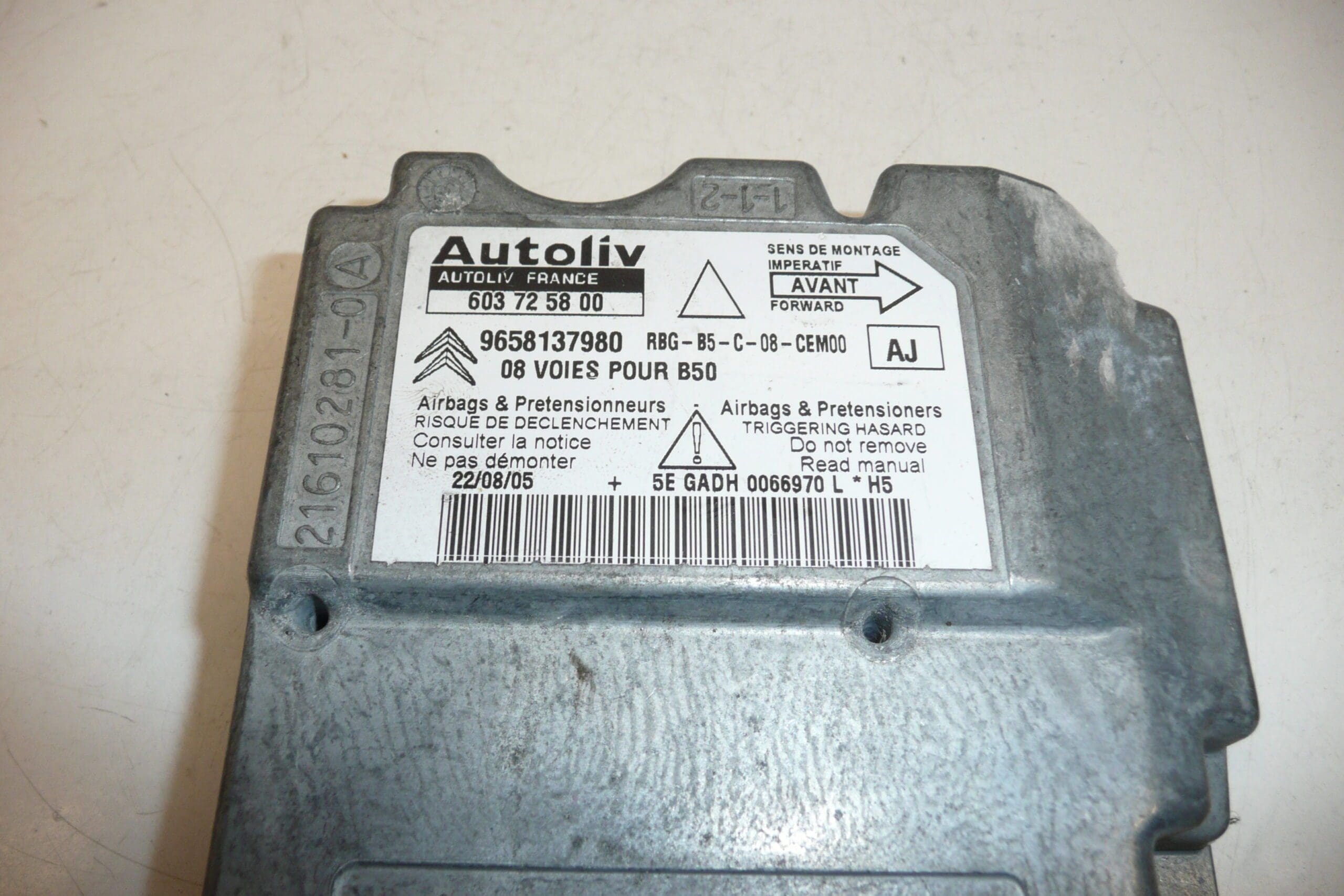 Citroën C4 airbag enhed 9658137980