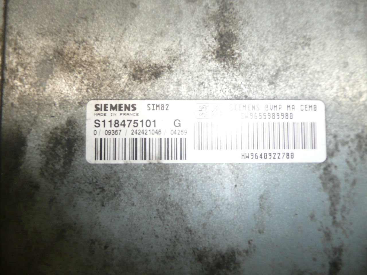 ECU sensodrive Citroën Peugeot 9640922780 S118475101 2529N3