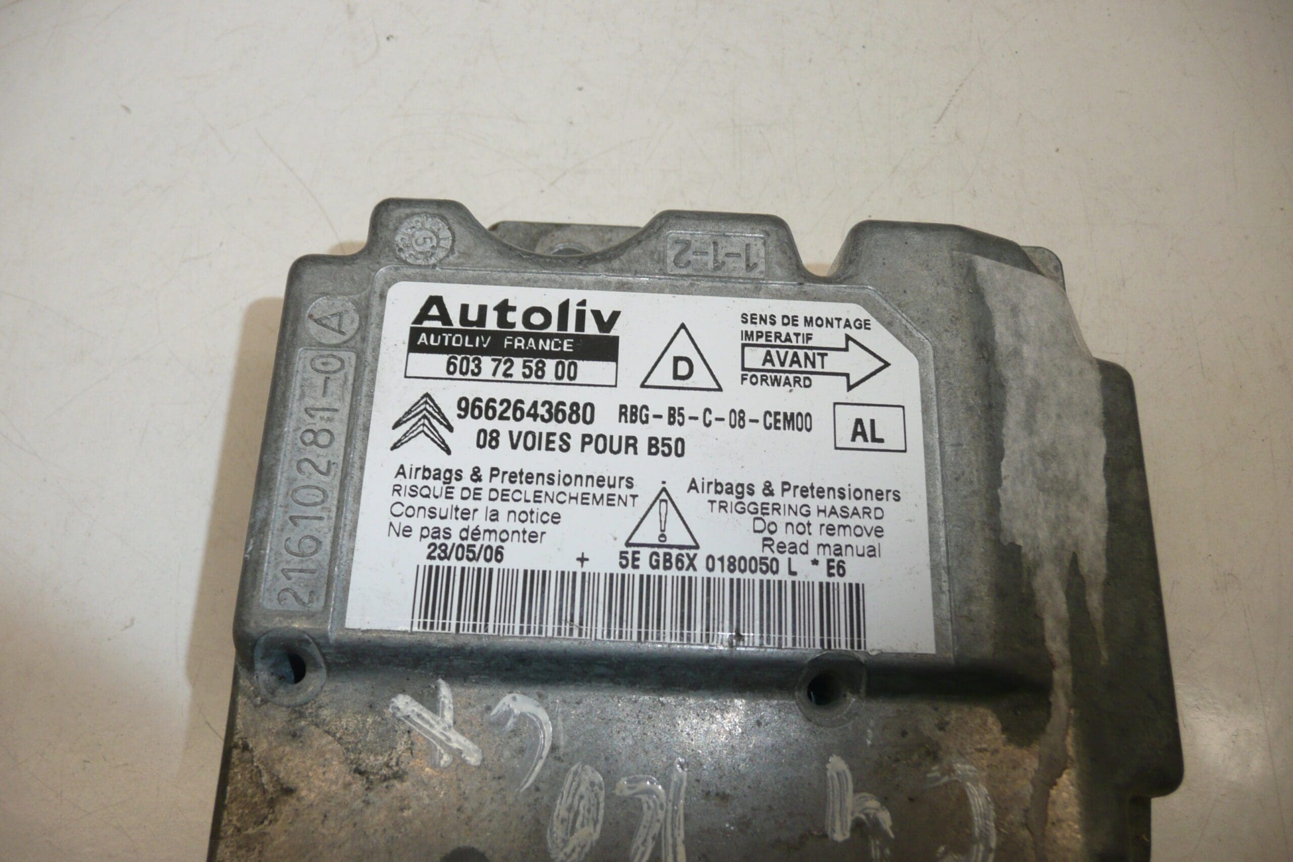 Citroën C4 airbag enhed 9662643680 654633 - Billede 2